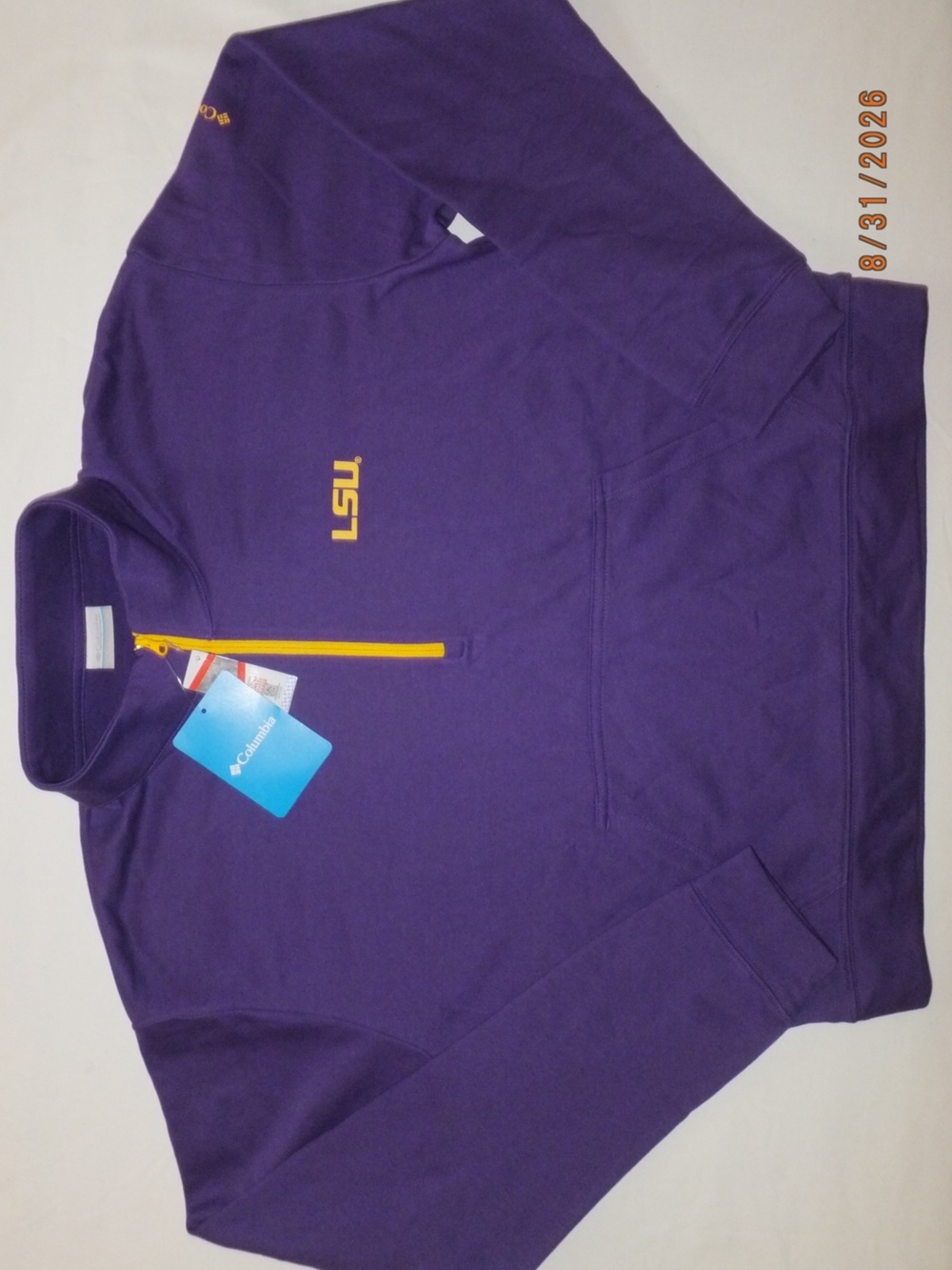 Women’s Columbia LSU Pullover with Quarter-Zip Large New with Tags